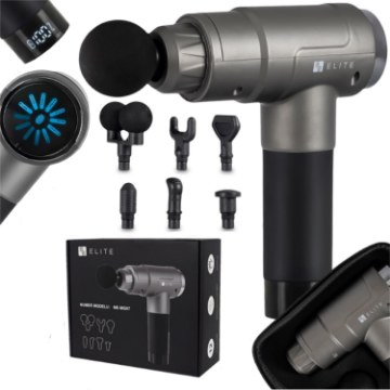 Mebel Elite Массажный пистолет Me-Mg07 с 7 сменными насадками, серый, ME.ME-MG07/P/ABS/MAS - Home Club