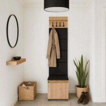 Mebel Elite Комплект для прихожей Parma 50 см, дуб Artisan/графит, W.PARMA/80/DA/PRZEDPO/ZES1 - Home Club