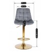 Mebel Elite Барный стул Arcos, серый, велюровый, ME.ARCOS/P/ZL/V/H - Home Club, изображение 8