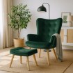 Mebel Elite Кресло Lozano с подставкой для ног, зеленое велюровое, ME.LOZANO/Z/DK/V/FW - Home Club, изображение 2