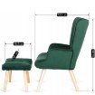 Mebel Elite Кресло Lozano с подставкой для ног, зеленое велюровое, ME.LOZANO/Z/DK/V/FW - Home Club, изображение 10