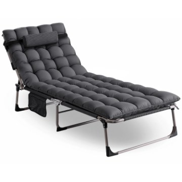 Mebel Elite Садовый шезлонг «Полевая кровать» Venus, серый, ME.VENUS/P/T/LOZ - Home Club