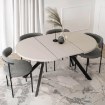 Mebel Elite Стіл Lukas, розкладний, 100–250 см, кашмір/чорний, ME.LUKAS/KASZ/CZ/S - Home Club, зображення 3