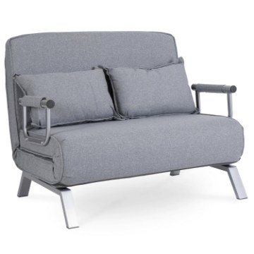 Mebel Elite Двухместное раскладное кресло Bart 2, серого цвета, ME.BART2/P/T/FW - Home Club
