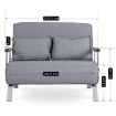 Mebel Elite Двухместное раскладное кресло Bart 2, серого цвета, ME.BART2/P/T/FW - Home Club, изображение 10