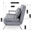 Mebel Elite Двухместное раскладное кресло Bart 2, серого цвета, ME.BART2/P/T/FW - Home Club, изображение 11