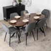 Mebel Elite Комплект: стіл Dorian 80–160 см, дуб рустикальний/чорний, та 6 стільців Lucky, сірі, DORIAN/DRU/CZ/S/LUCKY/P/V/Z6/K - Home Club, зображення 3
