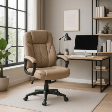 Mebel Elite Вращающееся кресло Phonix, бежевое, из экокожи, ME.PHONIX/BZ/E/FO - Home Club