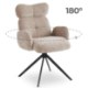 Mebel Elite Вращающееся кресло для гостиной Alvaro, бежевое, из ткани букле, ME.ALVARO/BZ/TB/K - Home Club