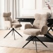 Mebel Elite Вращающееся кресло для гостиной Alvaro, бежевое, из ткани букле, ME.ALVARO/BZ/TB/K - Home Club, изображение 2