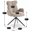 Mebel Elite Вращающееся кресло для гостиной Alvaro, бежевое, из ткани букле, ME.ALVARO/BZ/TB/K - Home Club, изображение 12
