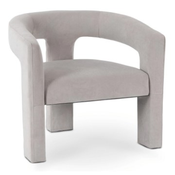 Mebel Elite Крісло для відпочинку Lille, сіре, велюрове, ME.LILLE/P/V/FW - Home Club