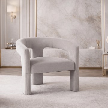 Mebel Elite Крісло для відпочинку Lille, сіре, велюрове, ME.LILLE/P/V/FW - Home Club