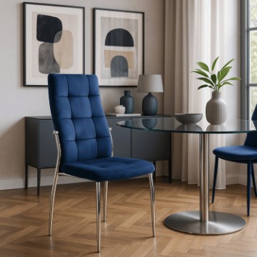 Mebel Elite Стілець Molly, темно-синій, велюровий, ME.MOLLY/GR/CH/V/K - Home Club