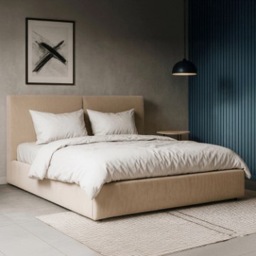 Mebel Elite Кровать 180x200 «Marsylia» с ящиком для вещей, бежевая, из вельвета, ME.MARSYLIA/180/BZ/SZTR/LOZZPOJ - Home Club