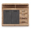 Mebel Elite Комод Blago Midi A 119,6 см, натуральный дуб/чёрный, W.LUNA/MIDIA/OSL/MA/KOM2D4S - Home Club, изображение 5