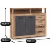 Mebel Elite Комод Blago Midi A 119,6 см, натуральный дуб/чёрный, W.LUNA/MIDIA/OSL/MA/KOM2D4S - Home Club, изображение 6