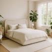 Mebel Elite Кровать 160x200 Haga с ящиком для вещей, серая, из ткани букле, ME.HAGA/160/P/TB/LOZZPOJ - Home Club, изображение 2