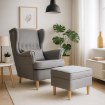 Mebel Elite Крісло для відпочинку Evan 2 з підставкою для ніг, сіре, ME.EVAN2/JP/D/T/FWPD - Home Club, зображення 2