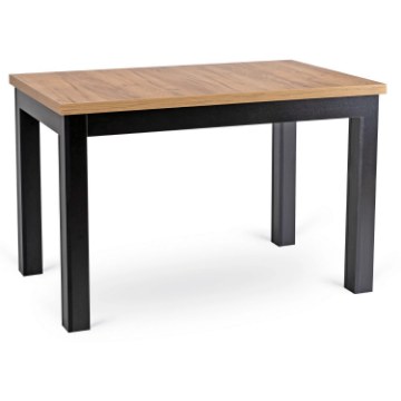Mebel Elite Стол Skubi, раскладной, 120–160 см, дуб Craft/чёрный, W.SKUBI/DC/CZ/S - Home Club