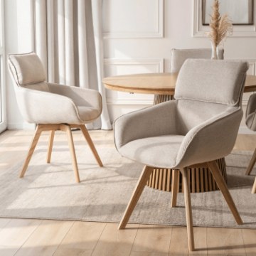 Mebel Elite Вращающееся кресло Dias бежевого цвета, ME.DIAS/BZ/T/K - Home Club