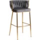 Mebel Elite Барный стул Flores 2, серый, велюровый, ME.FLORES2/P/ZL/V/H - Home Club
