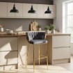 Mebel Elite Барный стул Flores 2, серый, велюровый, ME.FLORES2/P/ZL/V/H - Home Club, изображение 2
