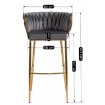 Mebel Elite Барный стул Flores 2, серый, велюровый, ME.FLORES2/P/ZL/V/H - Home Club, изображение 7