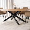 Mebel Elite Комплект: стол Hampton 160–240 см (дуб/чёрный) и 4 стула Bresso (бежевые), HAMPTON/D/CZ/S160-240/BRESSO/BZ/CZ/V/Z4/K - Home Club, изображение 4