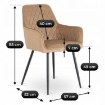 Mebel Elite Комплект: стол Hampton 160–240 см (дуб/чёрный) и 4 стула Bresso (бежевые), HAMPTON/D/CZ/S160-240/BRESSO/BZ/CZ/V/Z4/K - Home Club, изображение 17