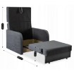 Mebel Elite Комплект із 2 одномісних крісел для сну Vero, сірий, PPHUE.BASIA1/PAROS6/Z2/FW - Home Club, зображення 12