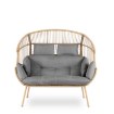 Mebel Elite Двомісний садовий диван Korynt, сірий, ME.KORYNT2S/P/NAT/T/FW - Home Club, зображення 3