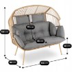 Mebel Elite Двомісний садовий диван Korynt, сірий, ME.KORYNT2S/P/NAT/T/FW - Home Club, зображення 11