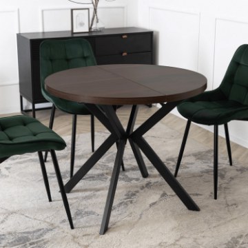 Mebel Elite Розкладний стіл Lugo 90–190 см, горіх/чорний, ME.LUGO/O/CZ/S - Home Club