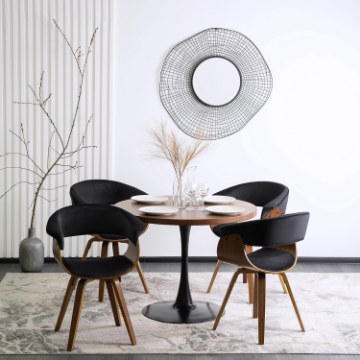Mebel Elite Стул Ohio 2, велюровый, чёрный, из гнутой фанеры, ME.OHIO2/CZ/DG/V/K - Home Club