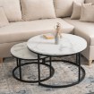 Mebel Elite Набір столиків Dafne Max, білий мармур, ME.MAXDAFNE/BM/CZ/L - Home Club, зображення 2