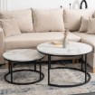 Mebel Elite Набір столиків Dafne Max, білий мармур, ME.MAXDAFNE/BM/CZ/L - Home Club, зображення 3