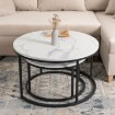 Mebel Elite Набір столиків Dafne Max, білий мармур, ME.MAXDAFNE/BM/CZ/L - Home Club, зображення 5