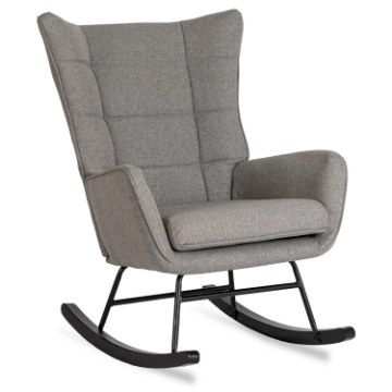 Mebel Elite Кресло-качалка Jackson, серое, ткань, ME.JACKSON/P/T/FW - Home Club