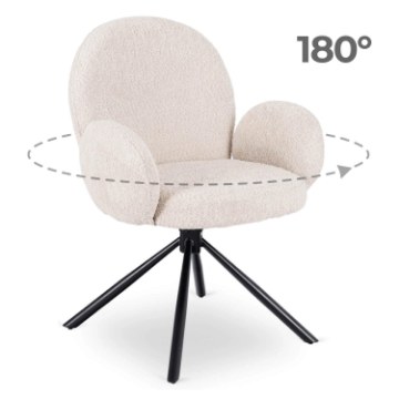 Mebel Elite Вращающееся кресло Musso, бежевое, с букле, ME.MUSSO/BZ/CZ/TB/K - Home Club