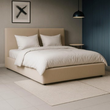 Mebel Elite Кровать 140x200 «Marsylia» с ящиком для хранения, бежевая, из вельвета, ME.MARSYLIA/140/BZ/SZTR/LOZZPOJ - Home Club