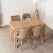 Mebel Elite Комплект: стіл Skubi 120–160 см, дуб Artisan, та 4 стільці Rodri, бежеві, W.SKUBI/DA/S/RODRI/BZ/D/V/Z4/K - Home Club, зображення 2