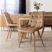 Mebel Elite Комплект: стіл Skubi 120–160 см, дуб Artisan, та 4 стільці Rodri, бежеві, W.SKUBI/DA/S/RODRI/BZ/D/V/Z4/K - Home Club, зображення 4