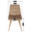 Mebel Elite Комплект: стіл Skubi 120–160 см, дуб Artisan, та 4 стільці Rodri, бежеві, W.SKUBI/DA/S/RODRI/BZ/D/V/Z4/K - Home Club, зображення 17