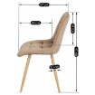 Mebel Elite Комплект: стіл Skubi 120–160 см, дуб Artisan, та 4 стільці Rodri, бежеві, W.SKUBI/DA/S/RODRI/BZ/D/V/Z4/K - Home Club, зображення 18