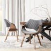 Mebel Elite Стілець Luise, сірий/горіх, велюровий, ME.LUISE/P/O/V/DG/K - Home Club, зображення 2