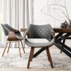 Mebel Elite Стілець Luise, сірий/горіх, велюровий, ME.LUISE/P/O/V/DG/K - Home Club, зображення 3