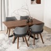 Mebel Elite Стілець Luise, сірий/горіх, велюровий, ME.LUISE/P/O/V/DG/K - Home Club, зображення 6
