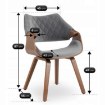 Mebel Elite Стілець Luise, сірий/горіх, велюровий, ME.LUISE/P/O/V/DG/K - Home Club, зображення 10