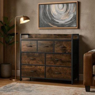Mebel Elite Комод с ящиками Hudson 98 см, дуб рустикальный/чёрный, ME.HUDSON/DRU/CZ/KOM - Home Club